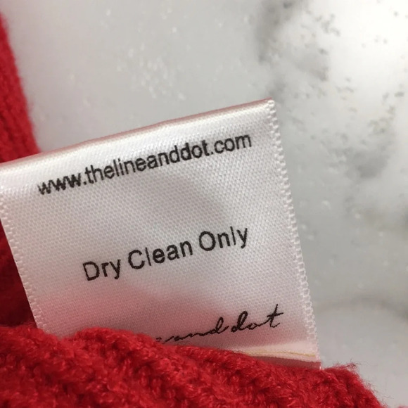 Line And Dot Red Ribbed Knit Sweater Womens XL Pullover Pink Balloon Sleeve - Picture 8 of 12